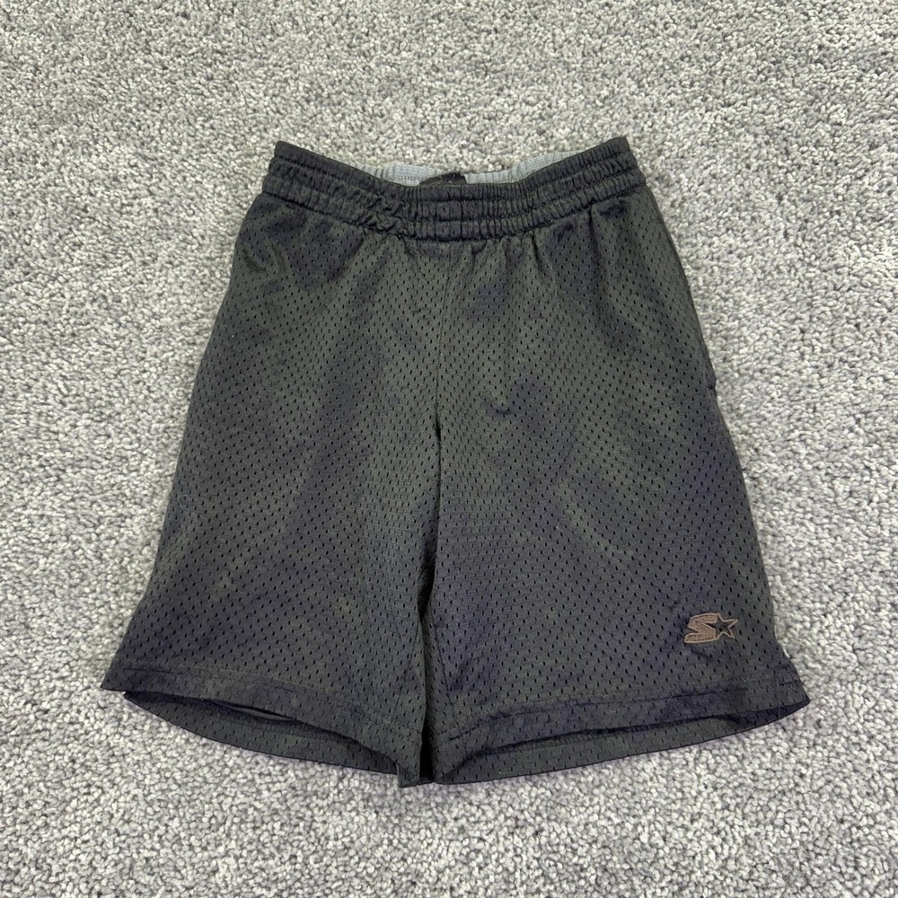 Starter Shorts Kids 6-7 Black Mesh Athletic Elastic Waist Gym Summer Activewear